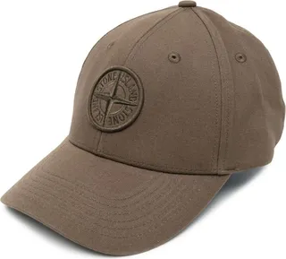 Compass-motif cotton baseball cap