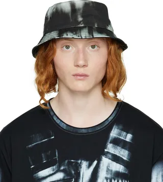 Balmain Black Printed Bucket Hat