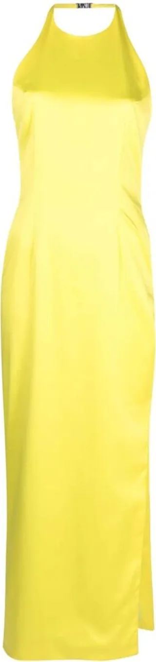 Halterneck Satin-Finish Dress