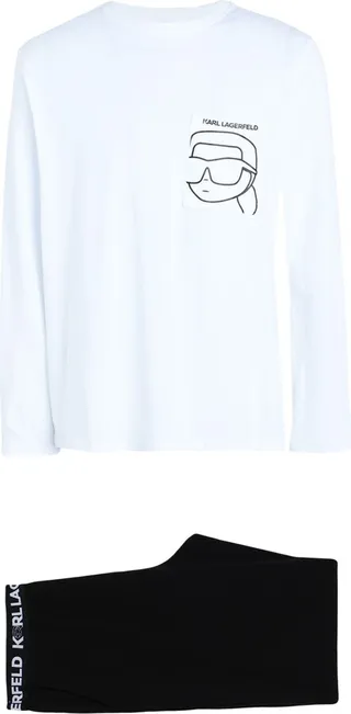 Ikonik 2.0 Long Slv Pj Set Sleepwear White