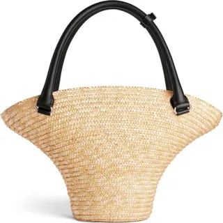 Medium Braided-Raffia Tote Bag