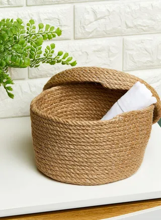 Large Storage Basket With Lid