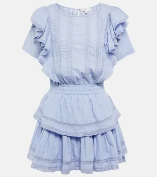 Natasha lace-trimmed cotton minidress