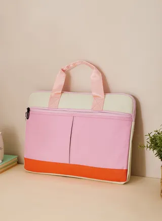 15Inches Pink Contrast Laptop Bag
