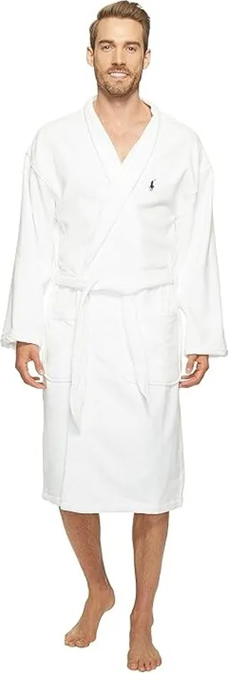 Polo Ralph Lauren Terry Shawl Robe (White) Men's Robe