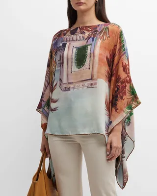 Roma Cashmere-Blend Poncho
