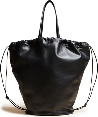 Medium Osa Drawstring Leather Tote