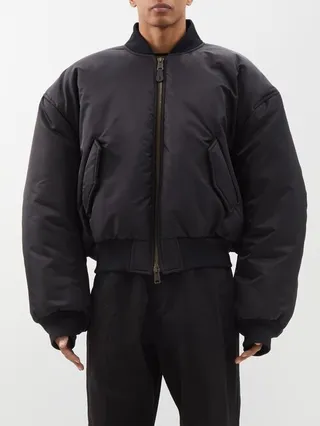 Padded Nylon Bomber Jacket