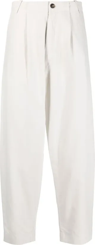 Pleat-Detail Cropped Trousers