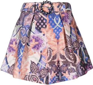 High-Waist Belted Shorts