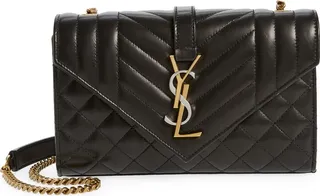 Small Cassandra Quilted Leather Envelope Bag