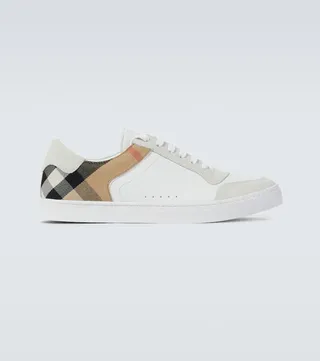 Reeth checked leather sneakers