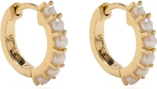 Pearl Huggie Hoops