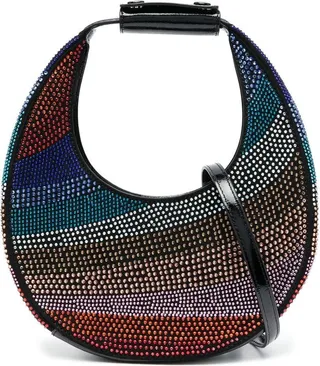 Moon crystal-embellished bag