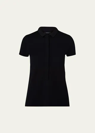 Cotton Piqué Knit Polo Top
