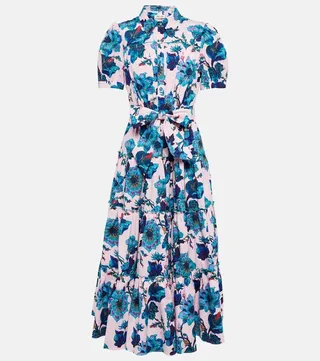 Queena floral cotton midi dress