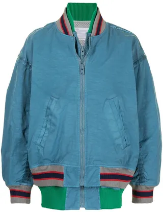 Striped Rib Bomber Jacket