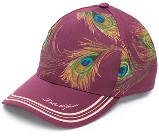 Peacock-Print Cap