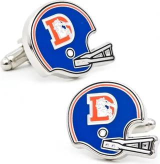 Retro Denver Broncos Helmet Cufflinks