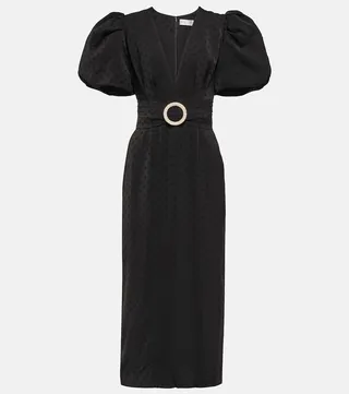 Golightly puff-sleeve midi dress