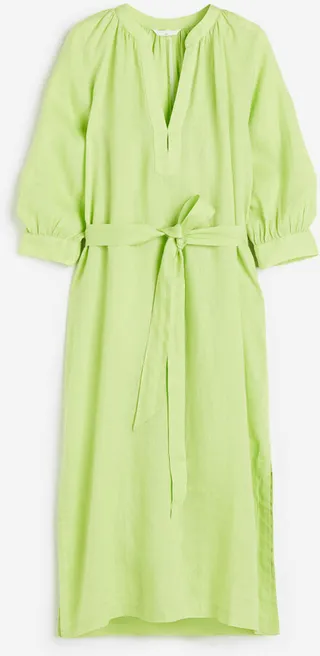 Linen Tie-belt Dress