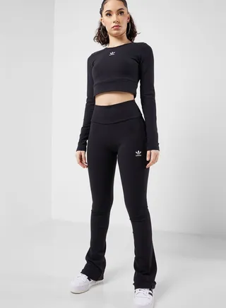 Essential Ribbed Flared Pants