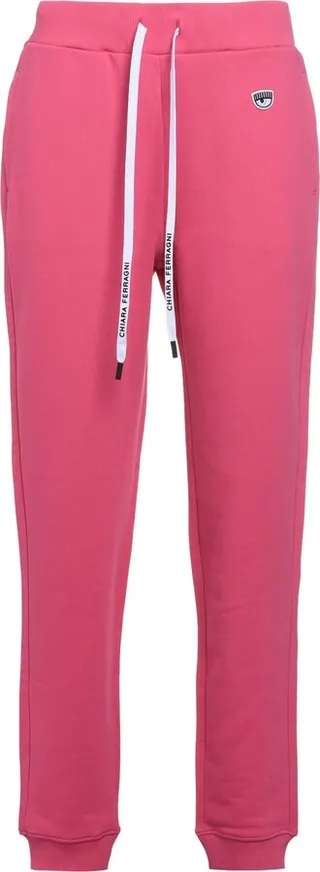 Fleece Joggers With Drawcord Waist And Small Logo Detail