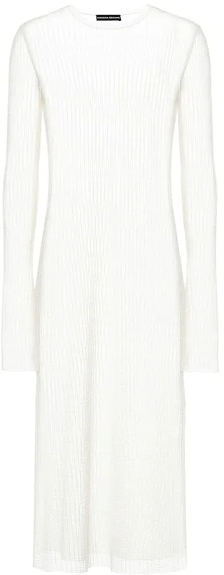 Sheer knit midi dress