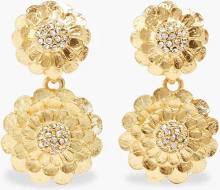 Gold-tone crystal earrings