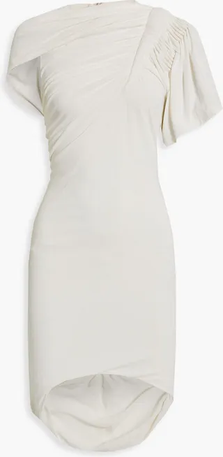 Asymmetric cutout stretch-jersey mini dress