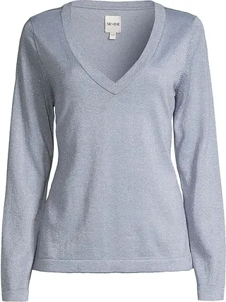 V-Neck Shimmer Sweater