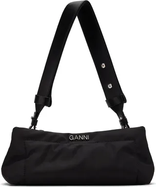GANNI Black Pillow Baguette Bag