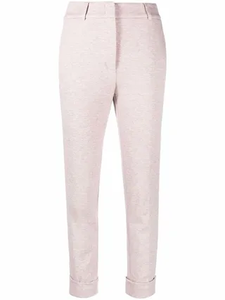 High-Waisted Slim-Cut Trousers