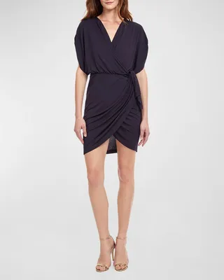 Moontini Side-Tie Surplice Mini Dress
