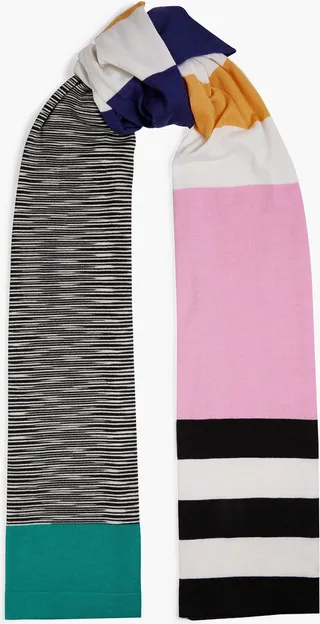 Striped cashmere and silk-blend wrap