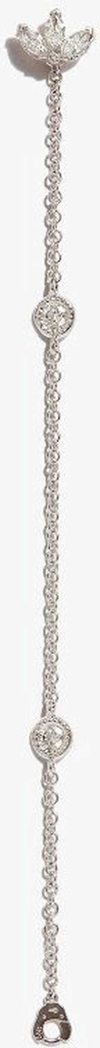 18K White Gold Double Scalloped Diamond Chain Charm