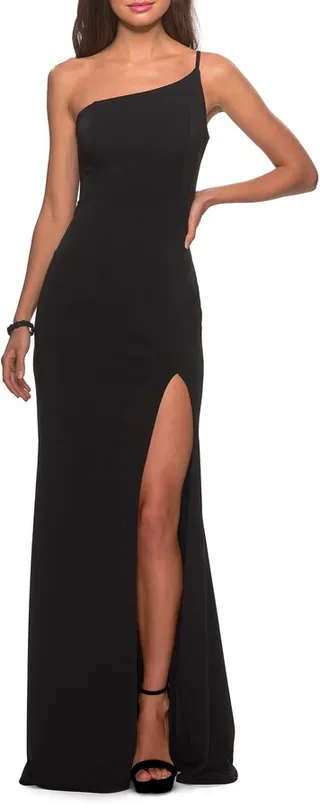 One-Shoulder Jersey Gown