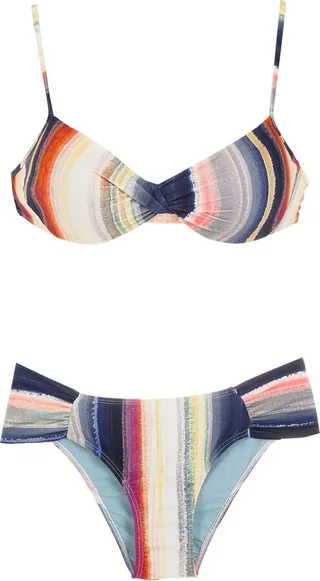 Vitória stripe-print bikini set
