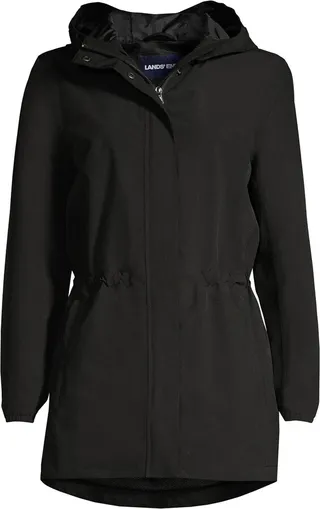 Lands' End Women's Petite Waterproof Hooded Packable Raincoat