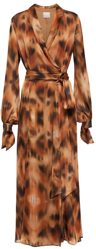 Cabana leopard-print wrap dress