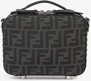 Mens Grey Black FF-monogrammed Jaquard Suitcase