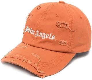 Distressed Logo-Embroidered Cap