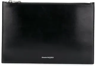 Logo-Print Zip Clutch