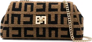 Logo-Jacquard Chain-Strap Shoulder Bag