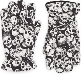 Gender Inclusive Skull Print Puffer Gloves