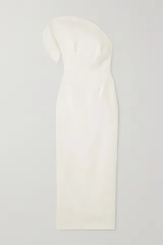 Roland Mouret - One-shoulder Wool And Silk-blend Gown - White