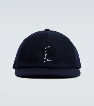 Embroidered wool-blend baseball cap