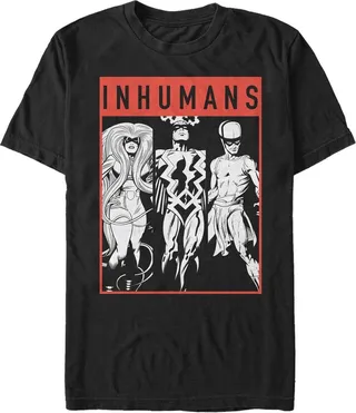 Men's Marvel Inhumans Grayscale T-Shirt - Black - Large
