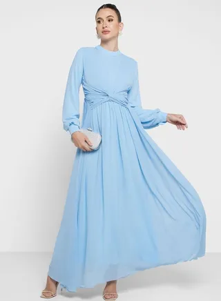 Pleated Waist Detail Dress