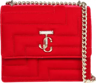 Varenne Shoulder Bag In Red Color Velvet